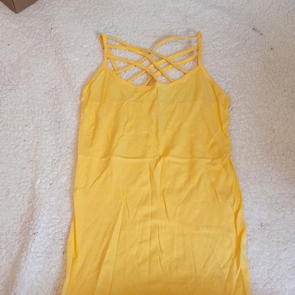 Zenana Outfitters Tops - NWOT Zenana Outfitters Yellow Criss Cross Front Tank Top, Size S/M